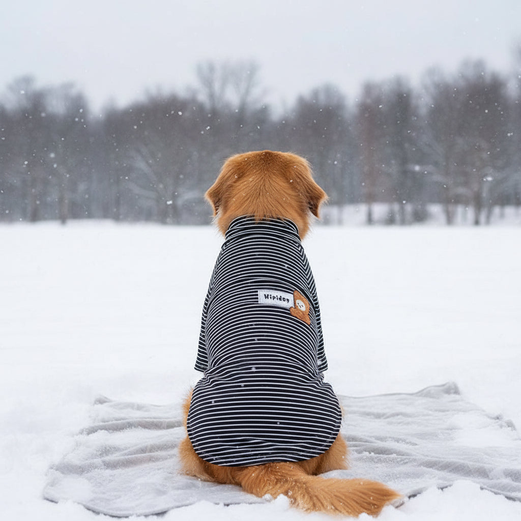 Striped Fleece Winter Shirt for Large Dogs