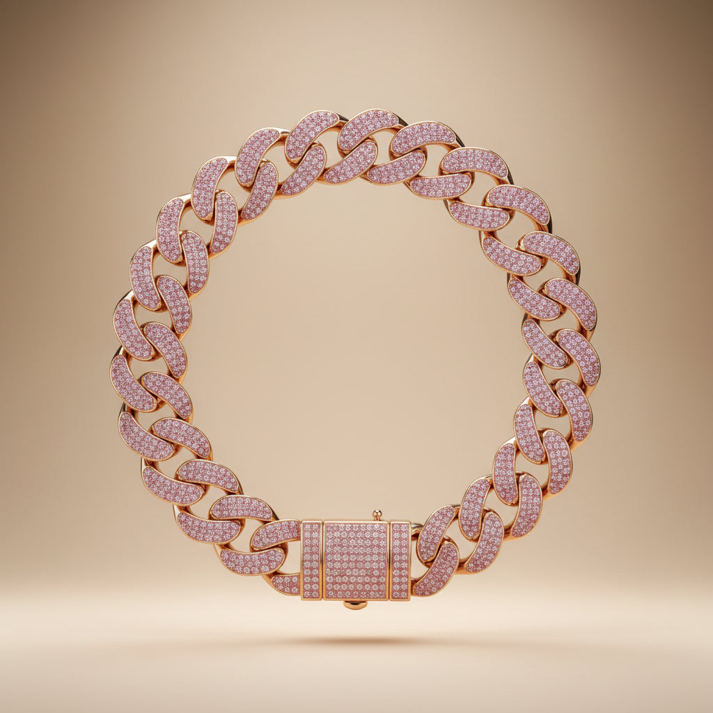 Cuban Chain Pet Collar — Luxe Metal Diamond Finish