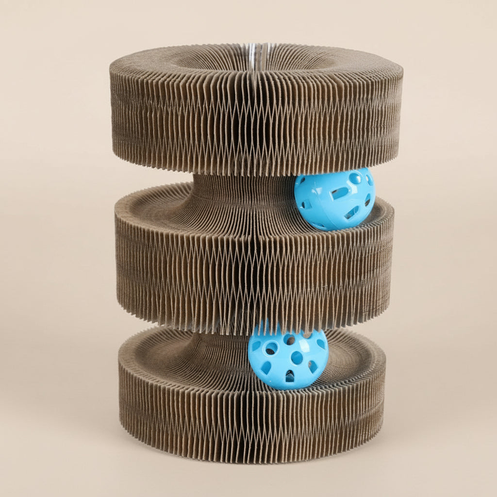 Foldable Organ Cat Scratch Toy with Bell