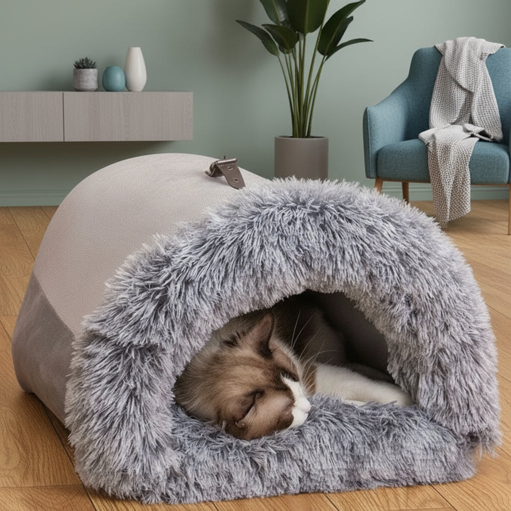 Splice Portable Pet Cave | Soft Winter Nest for Cats & Small Dogs