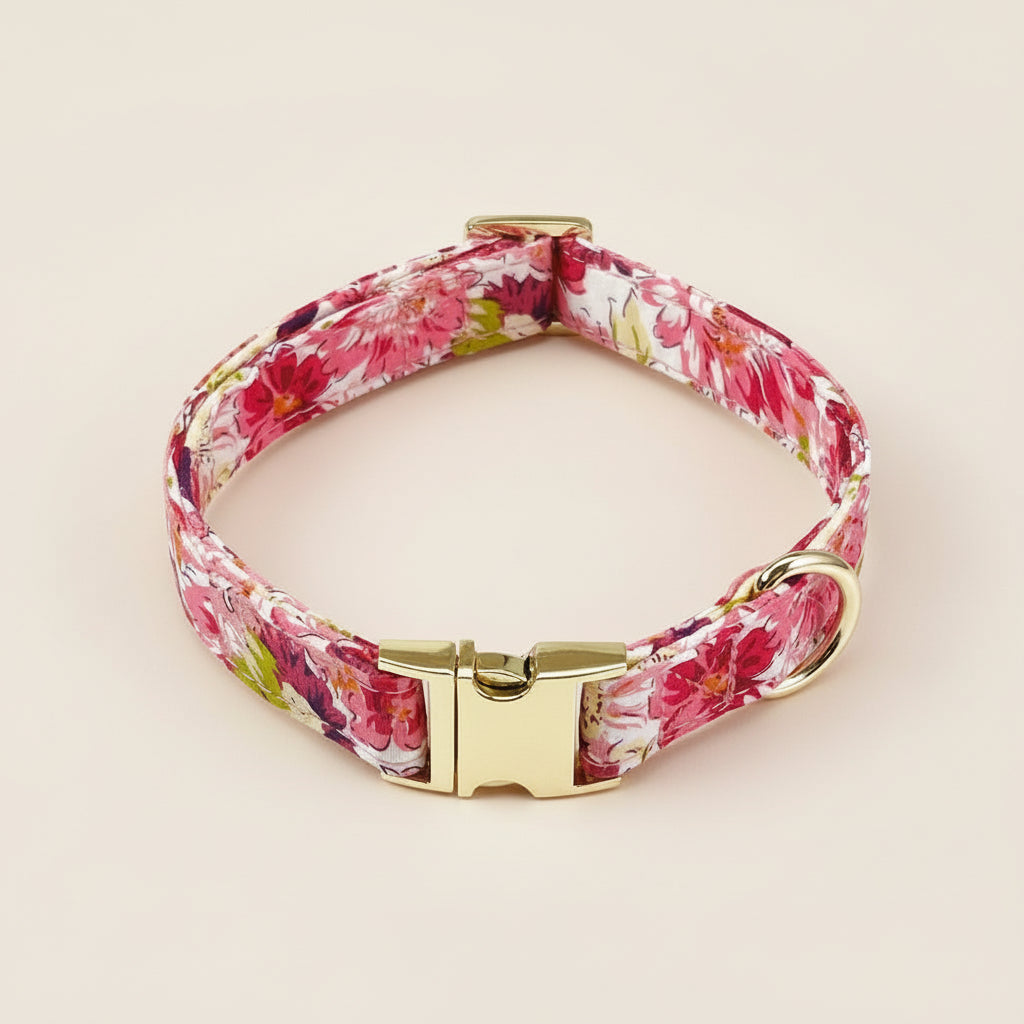 Pet Lettering Collar Metal Floral Collar Hand Holding Rope Medium Large Dog Leash