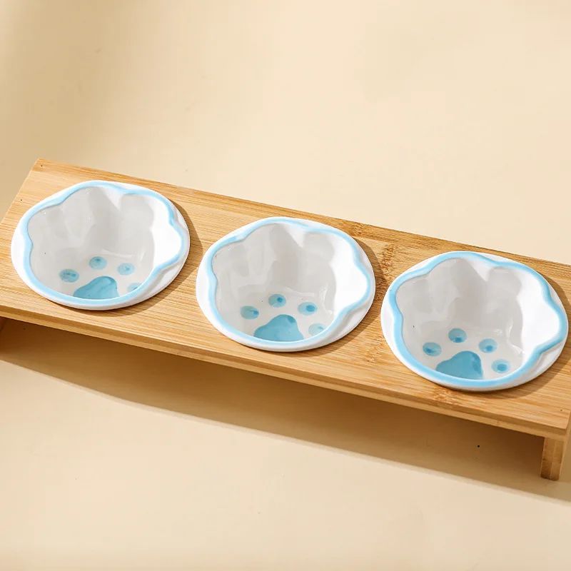 Elevated Bamboo & Ceramic Pet Bowl Set