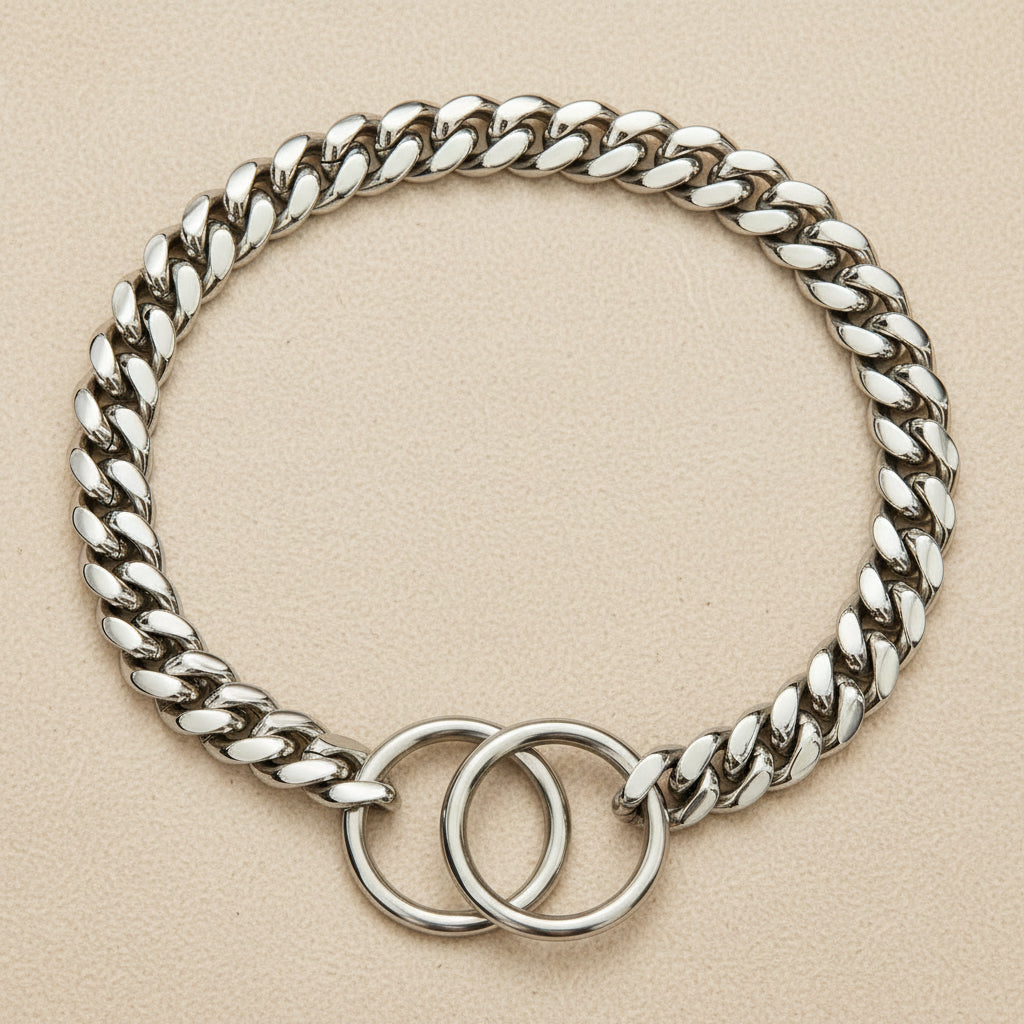 Stainless Steel Pet Collar — Premium Link Design