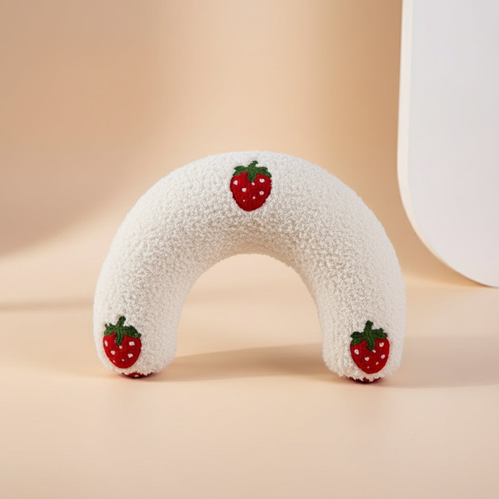 U-Shaped Plush Cat Pillow | Soft Cervical Support & Cozy Play Cushion