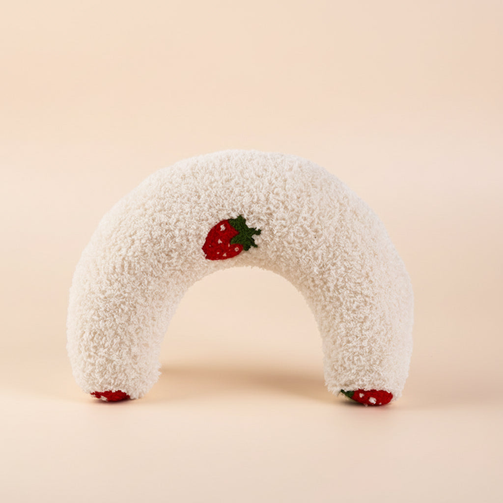 U-Shaped Plush Cat Pillow | Soft Cervical Support & Cozy Play Cushion