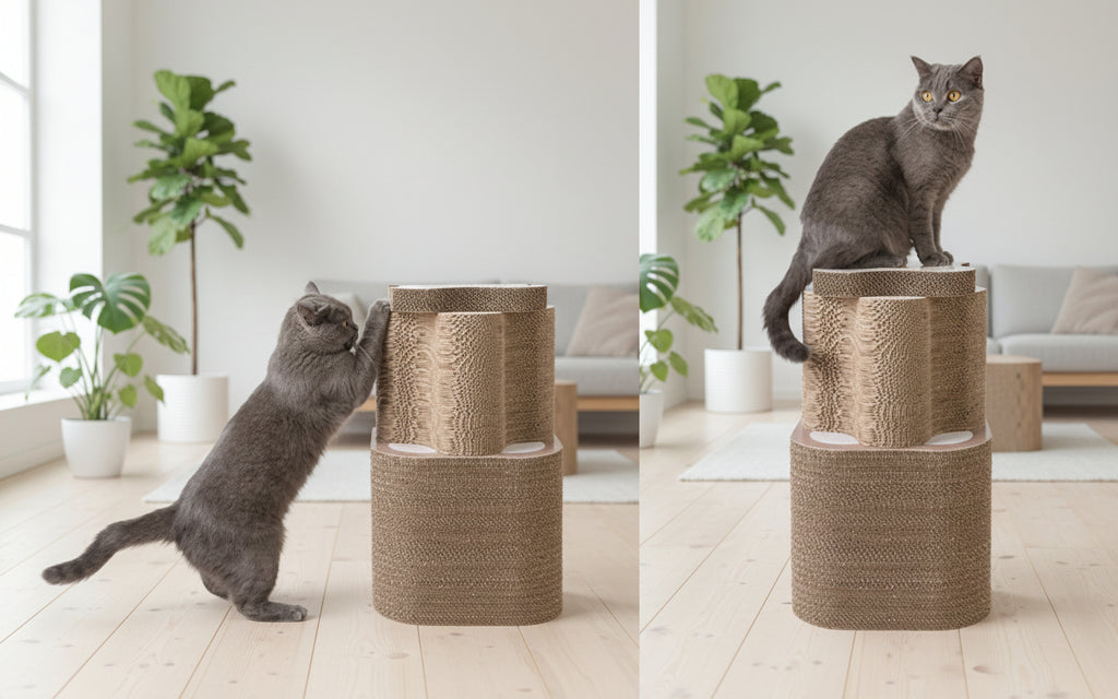 Modular Corrugated Cat Tunnel & Scratcher Set