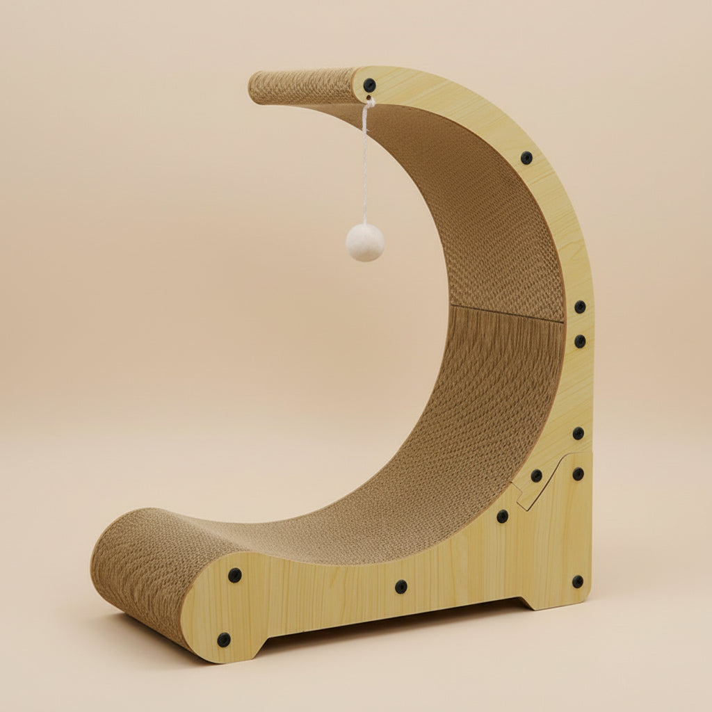 Curved Corrugated Cat Climbing Frame & Scratch Lounge