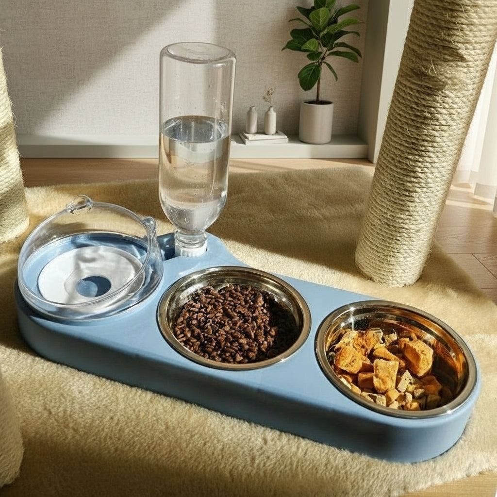 Smart Dual Pet Bowl with Automatic Water Refill | Ergonomic Design