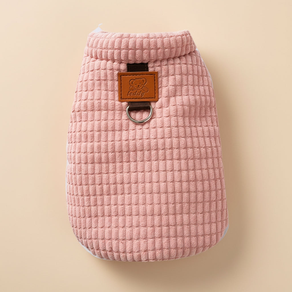 Pink Textured Corduroy Pet Vest