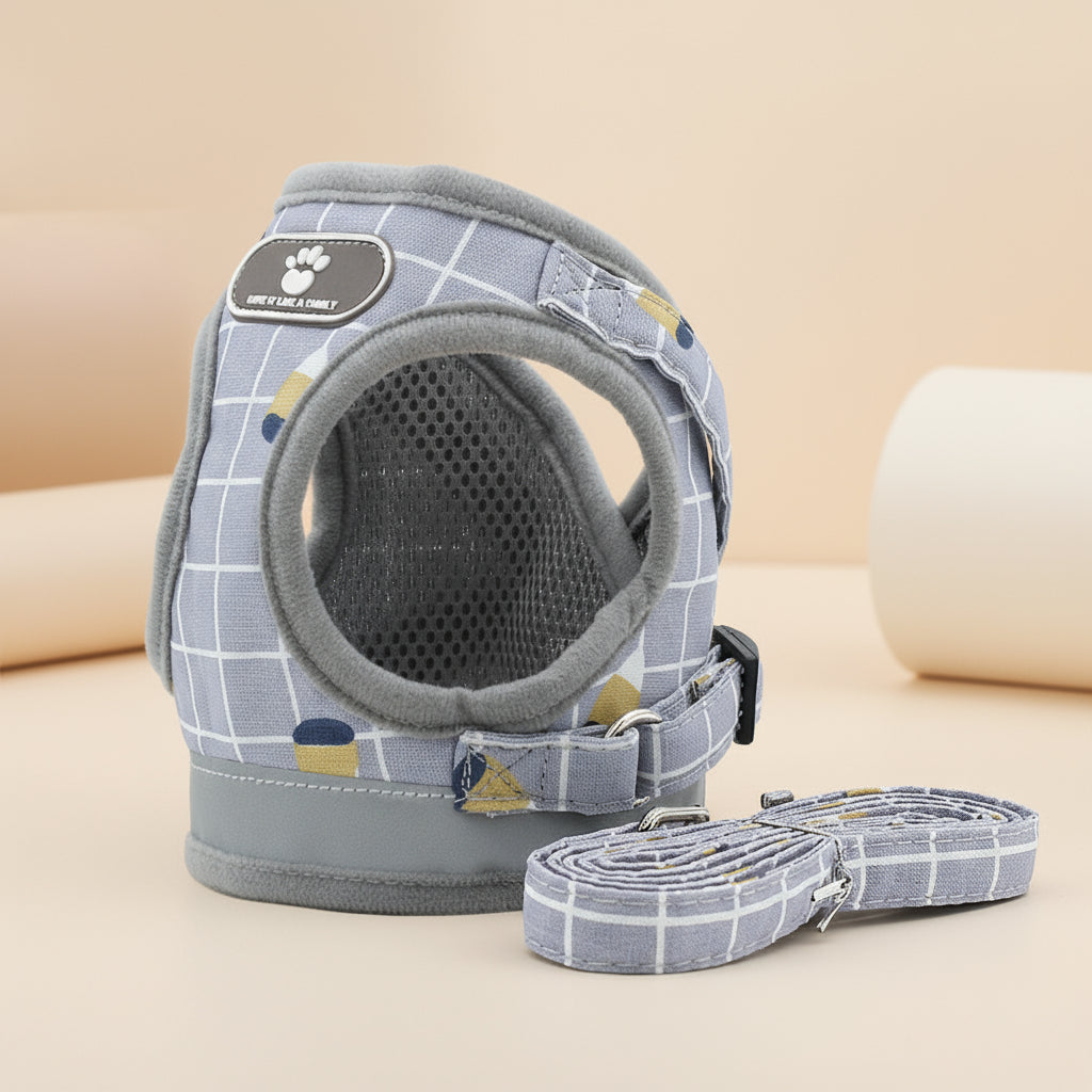 Breathable Mesh Harness & Leash Set — Reflective Comfort Fit