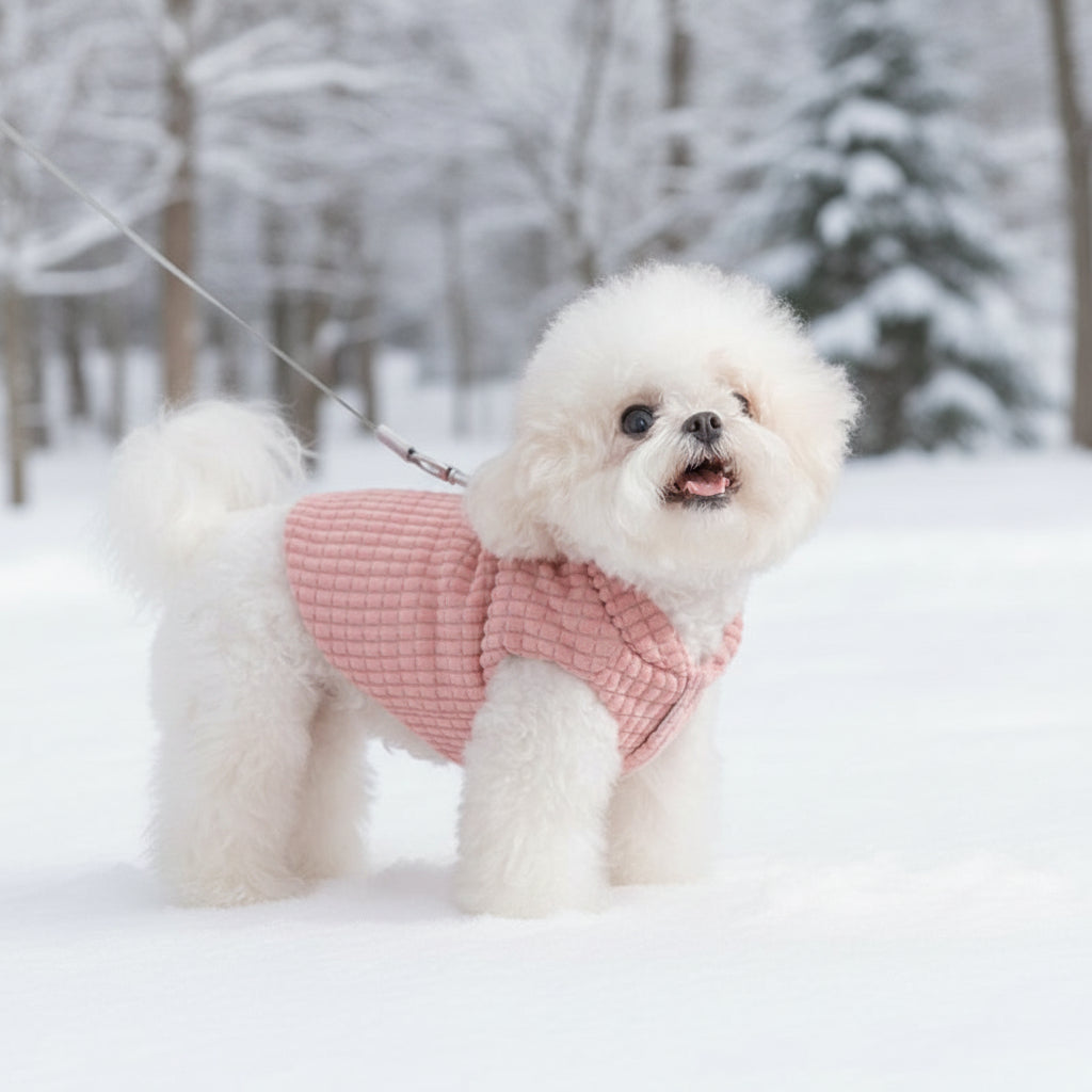 Pink Textured Corduroy Pet Vest