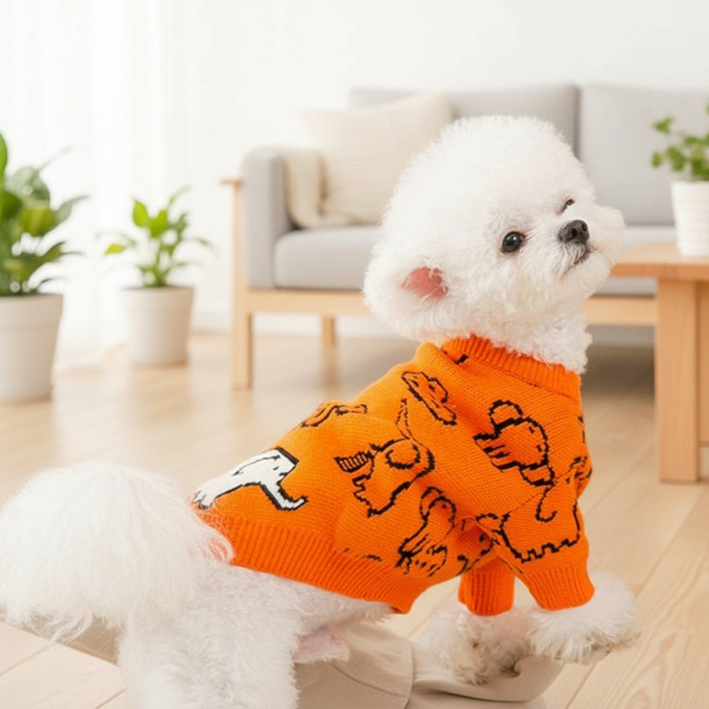 Warm Knitted Animal Sweater for Small Dogs