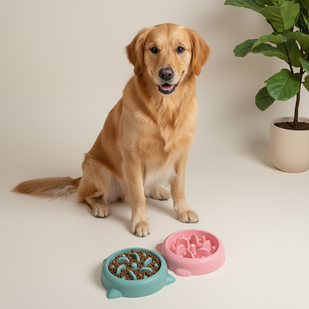 Slow Feeder Pet Bowl – Anti-Gulping Design for Dogs & Cats