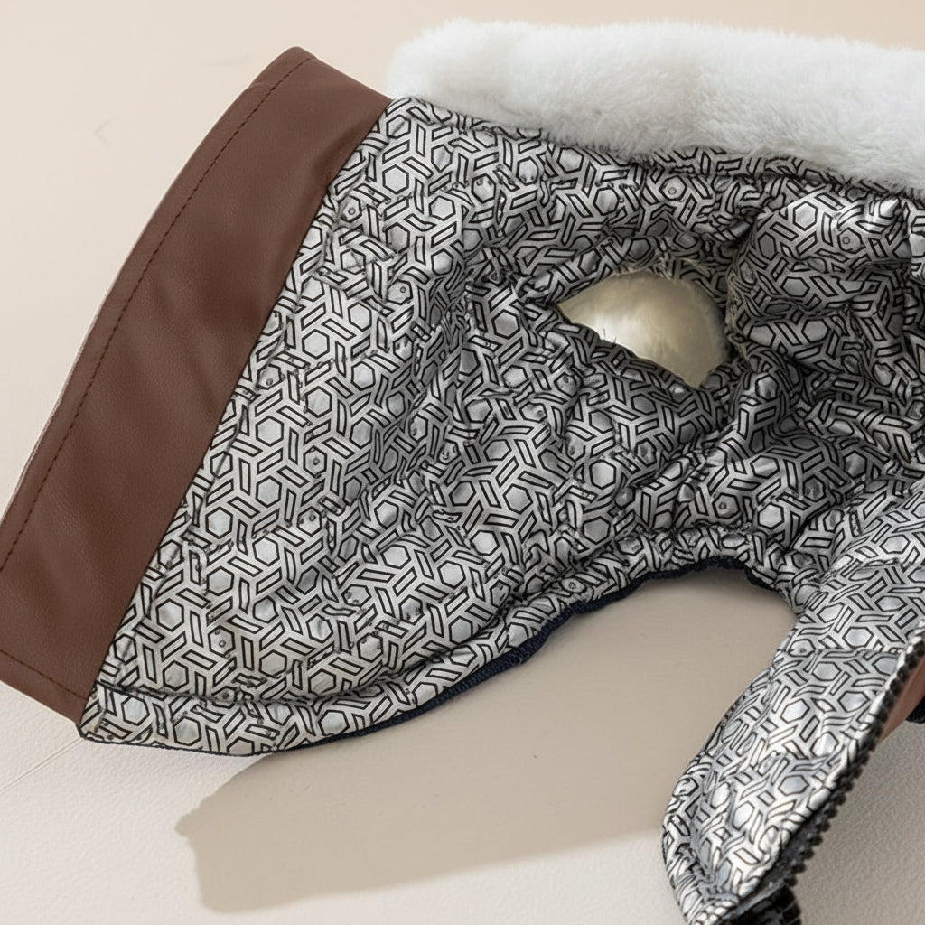 Denim & Leather Winter Pet Jacket