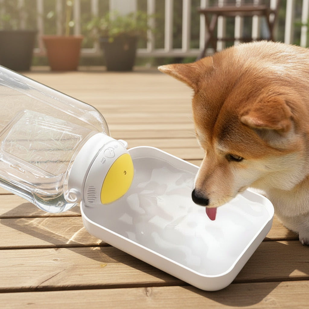 2-in-1 Portable Pet Water Bottle & Feeder