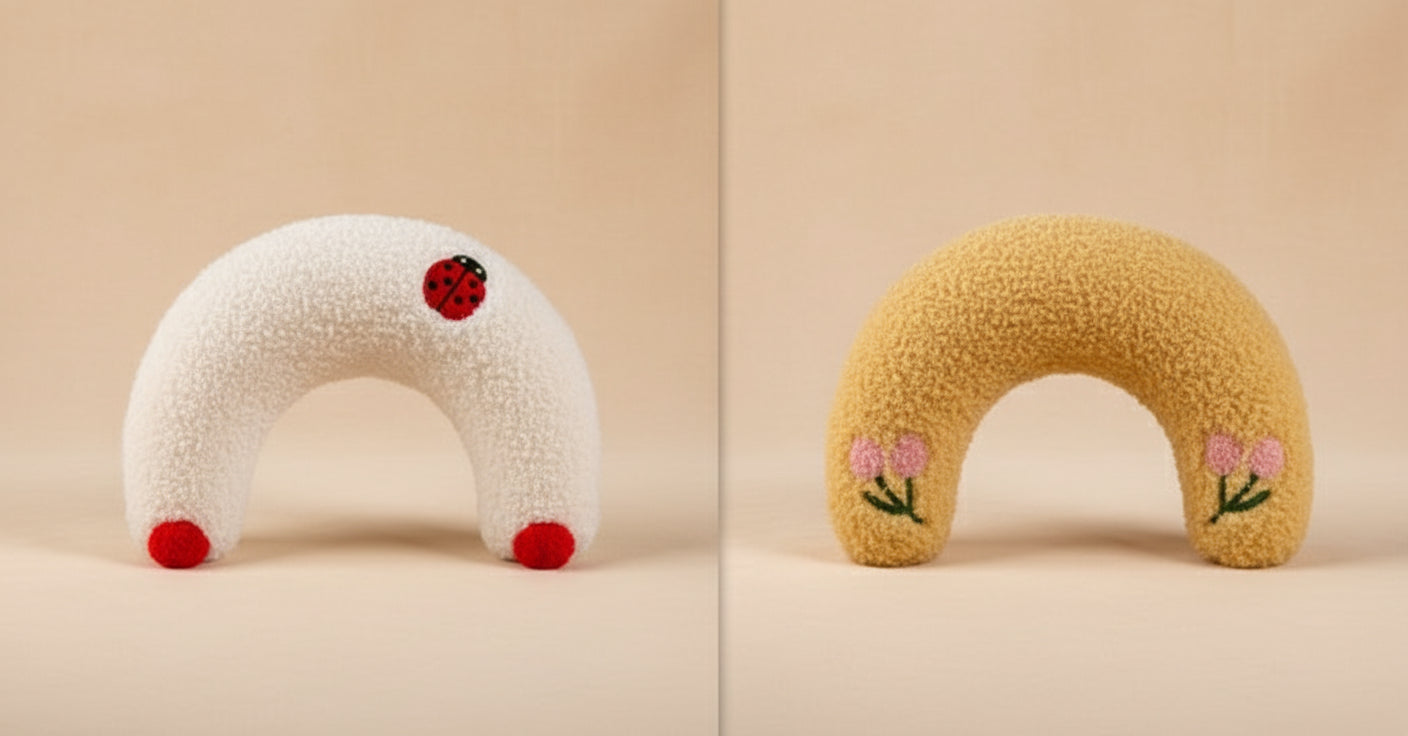 U-Shaped Plush Cat Pillow | Soft Cervical Support & Cozy Play Cushion