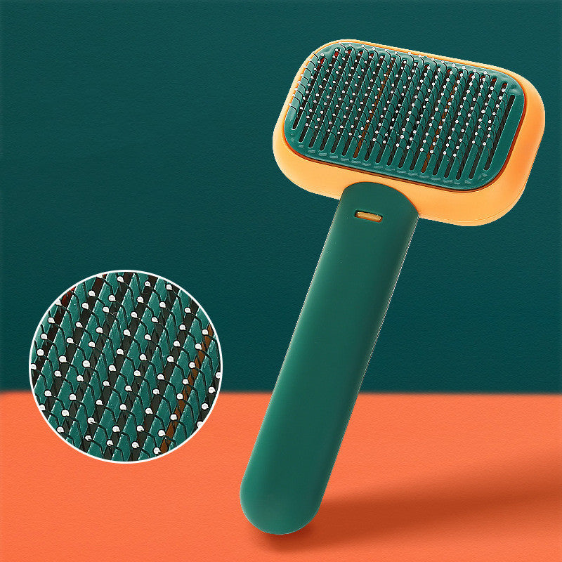 Self-Cleaning Pet Brush | Gentle Deshedding & Massage Comb for Dogs & Cats