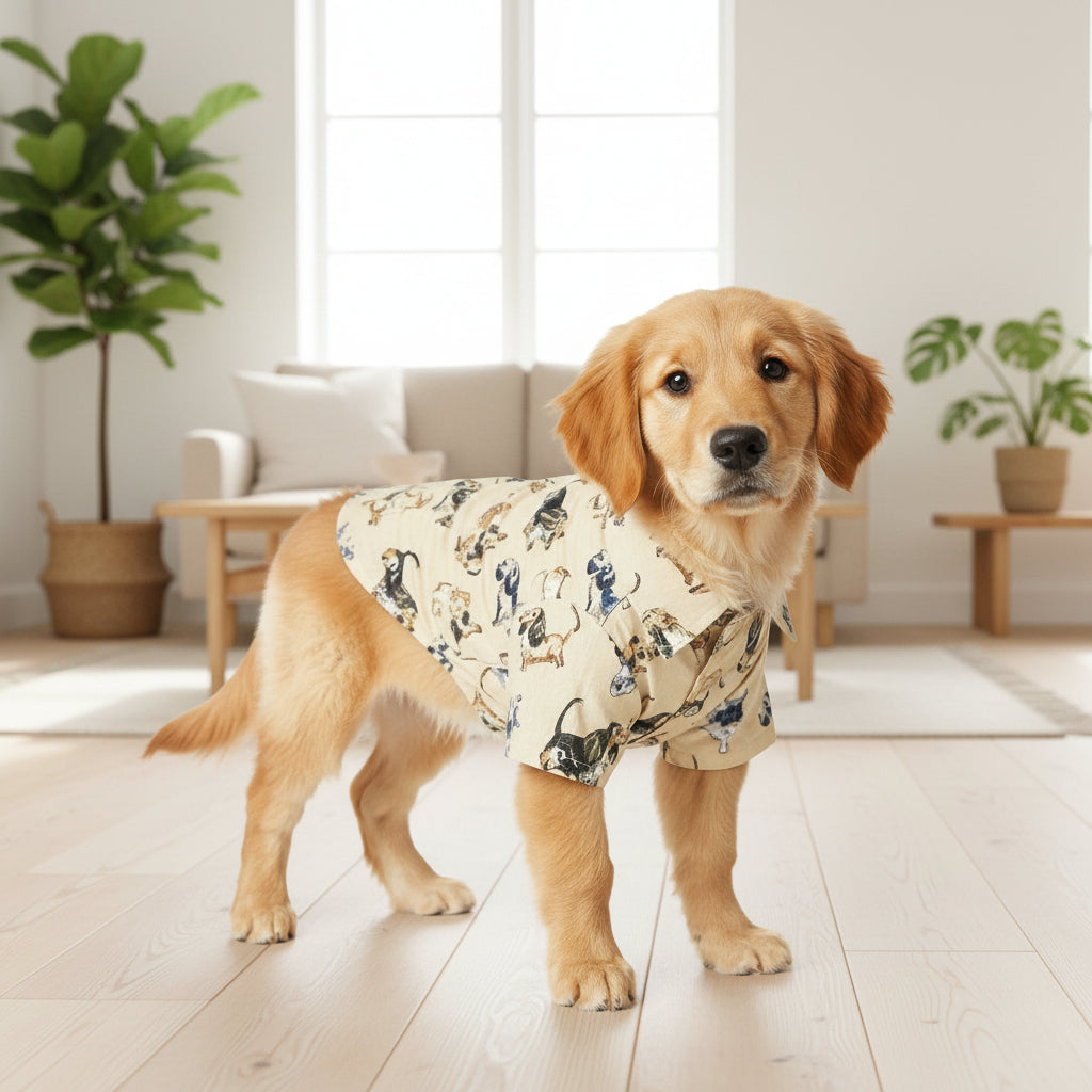 Printed Teddy Shirt – Cotton Pet Top