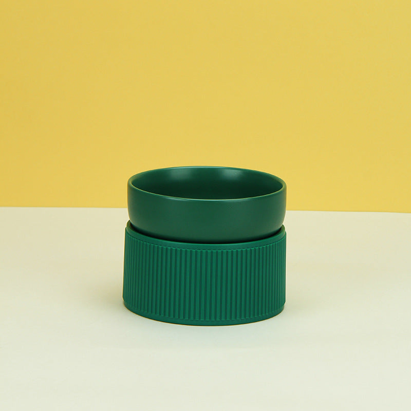 Elevated Ceramic Pet Bowl | Anti-Slip Design with Detachable Base