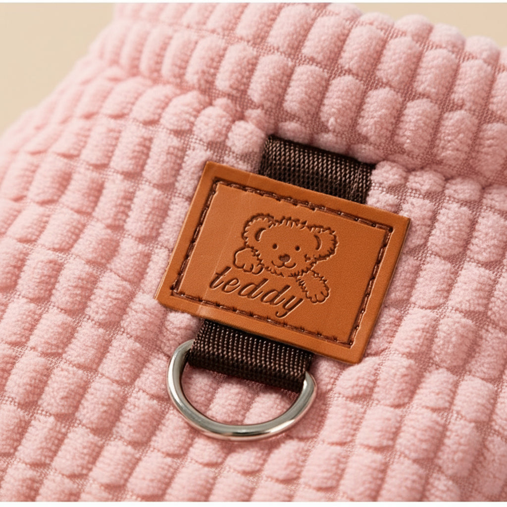 Pink Textured Corduroy Pet Vest