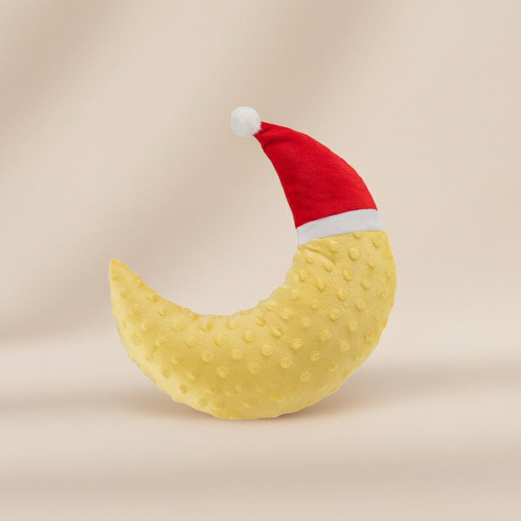 Mini Plush Pet Pillow — Banana, Moon & Eggplant Design