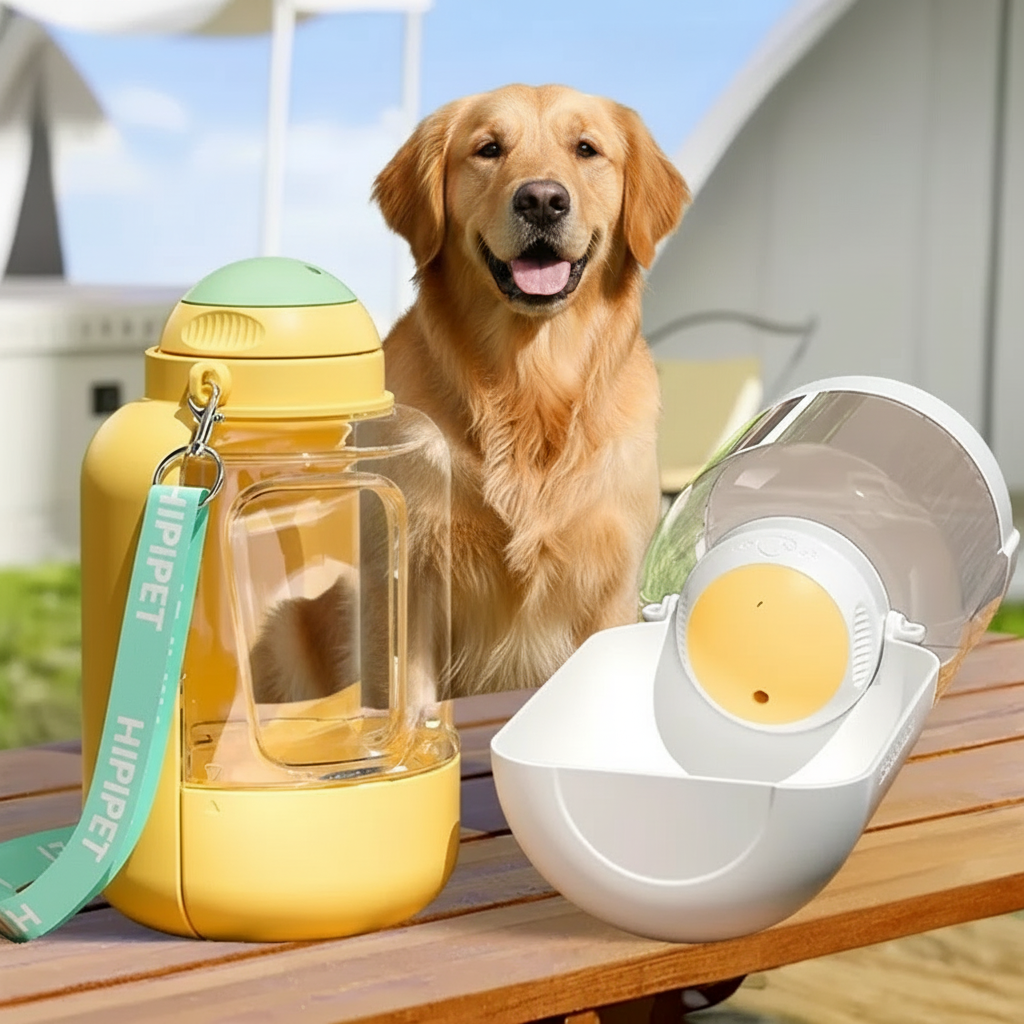 2-in-1 Portable Pet Water Bottle & Feeder