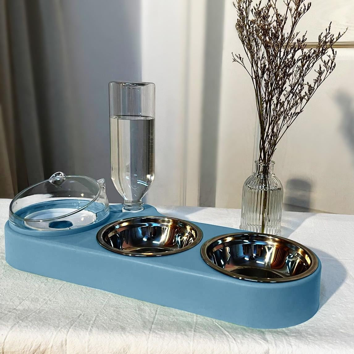 Smart Dual Pet Bowl with Automatic Water Refill | Ergonomic Design
