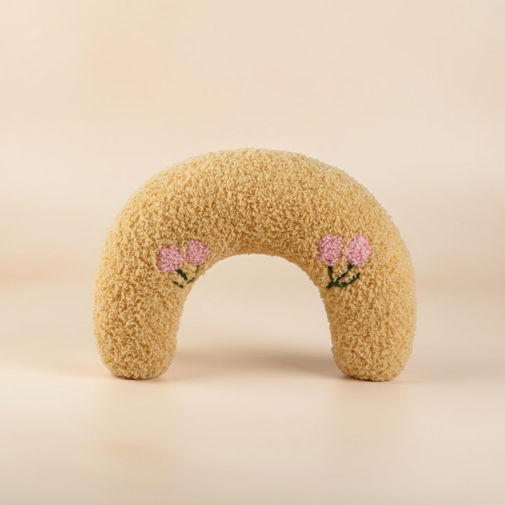 U-Shaped Plush Cat Pillow | Soft Cervical Support & Cozy Play Cushion