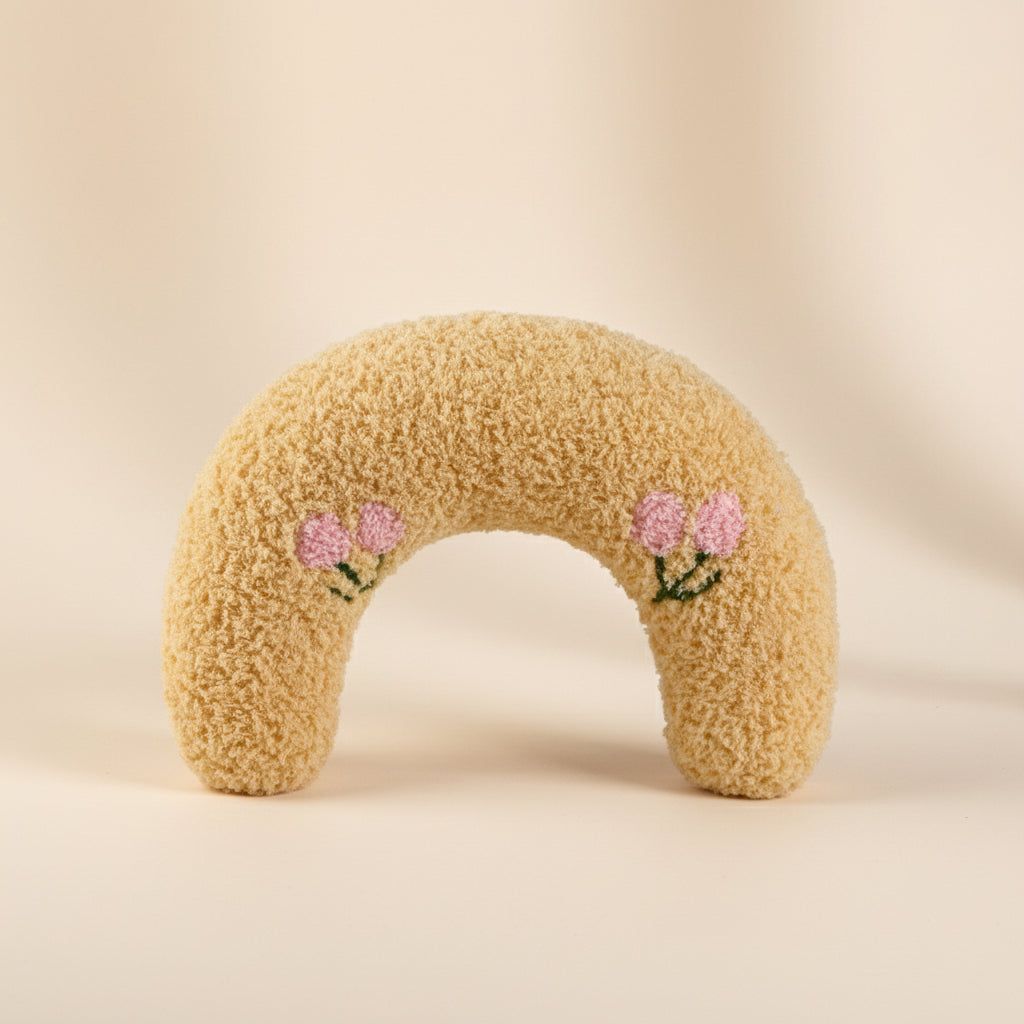 U-Shaped Plush Cat Pillow | Soft Cervical Support & Cozy Play Cushion