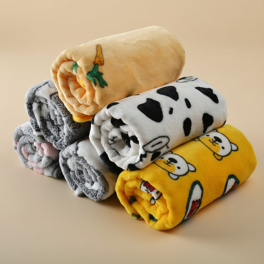 Soft Fleece Pet Blanket – Lightweight, Non-Slip & Washable