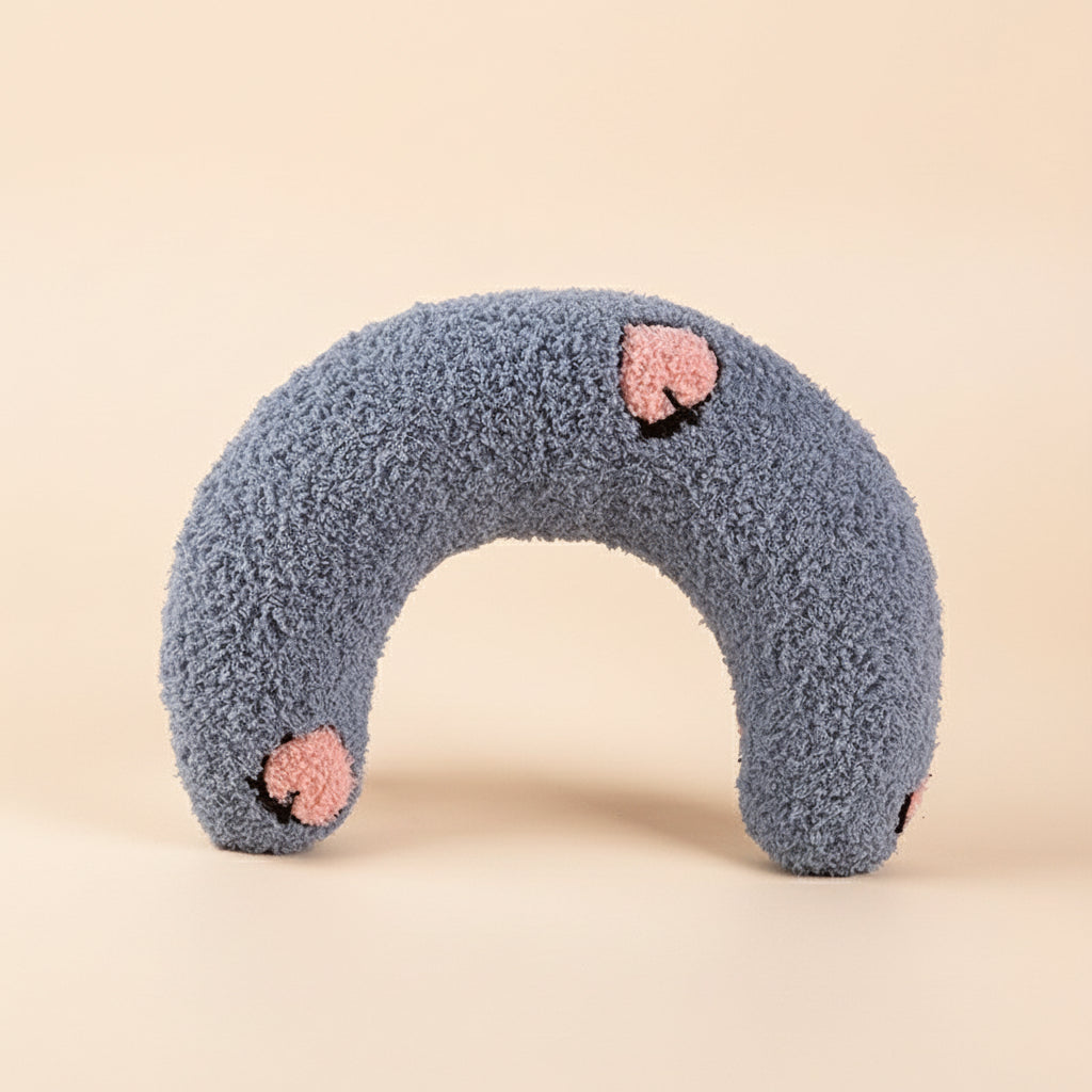 U-Shaped Plush Cat Pillow | Soft Cervical Support & Cozy Play Cushion
