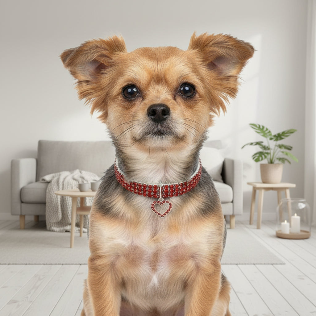 Three-row Stretch Pet Rhinestone Necklace Cat Dog Collar