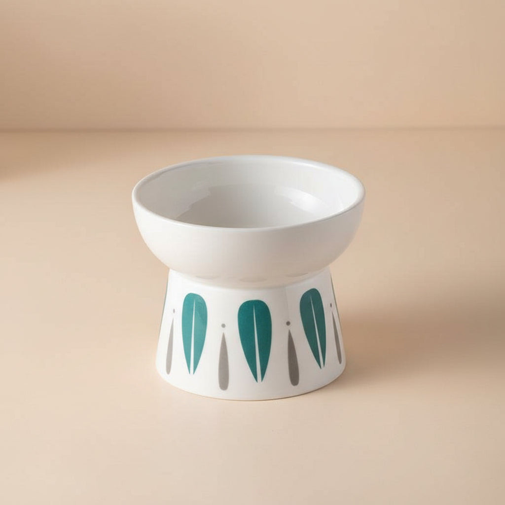 Elevated Ceramic Pet Bowl — Non-Slip Raised Design (400ml)