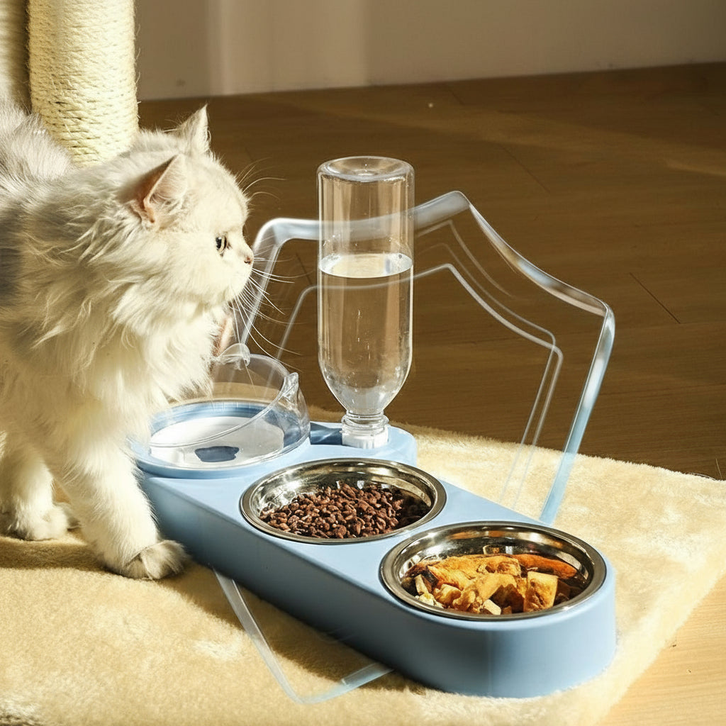 Smart Dual Pet Bowl with Automatic Water Refill | Ergonomic Design