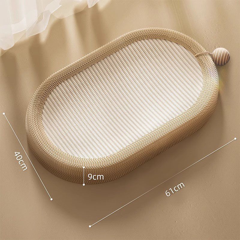 Handmade Oversized Sisal Cat Scratch Nest – 65CM Oval Lounge Bed