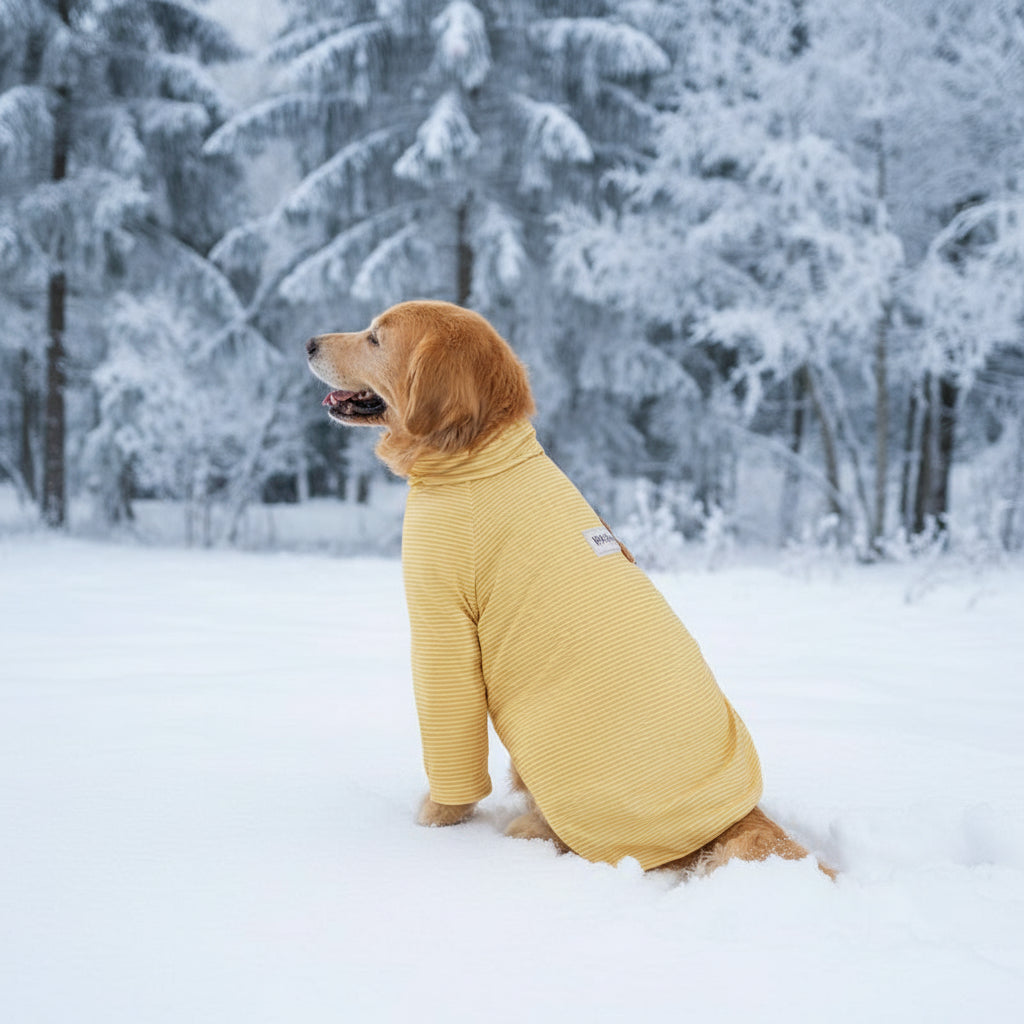 Striped Fleece Winter Shirt for Large Dogs