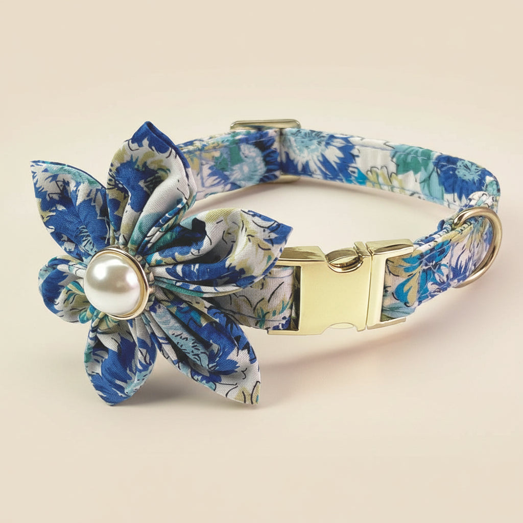 Pet Lettering Collar Metal Floral Collar Hand Holding Rope Medium Large Dog Leash