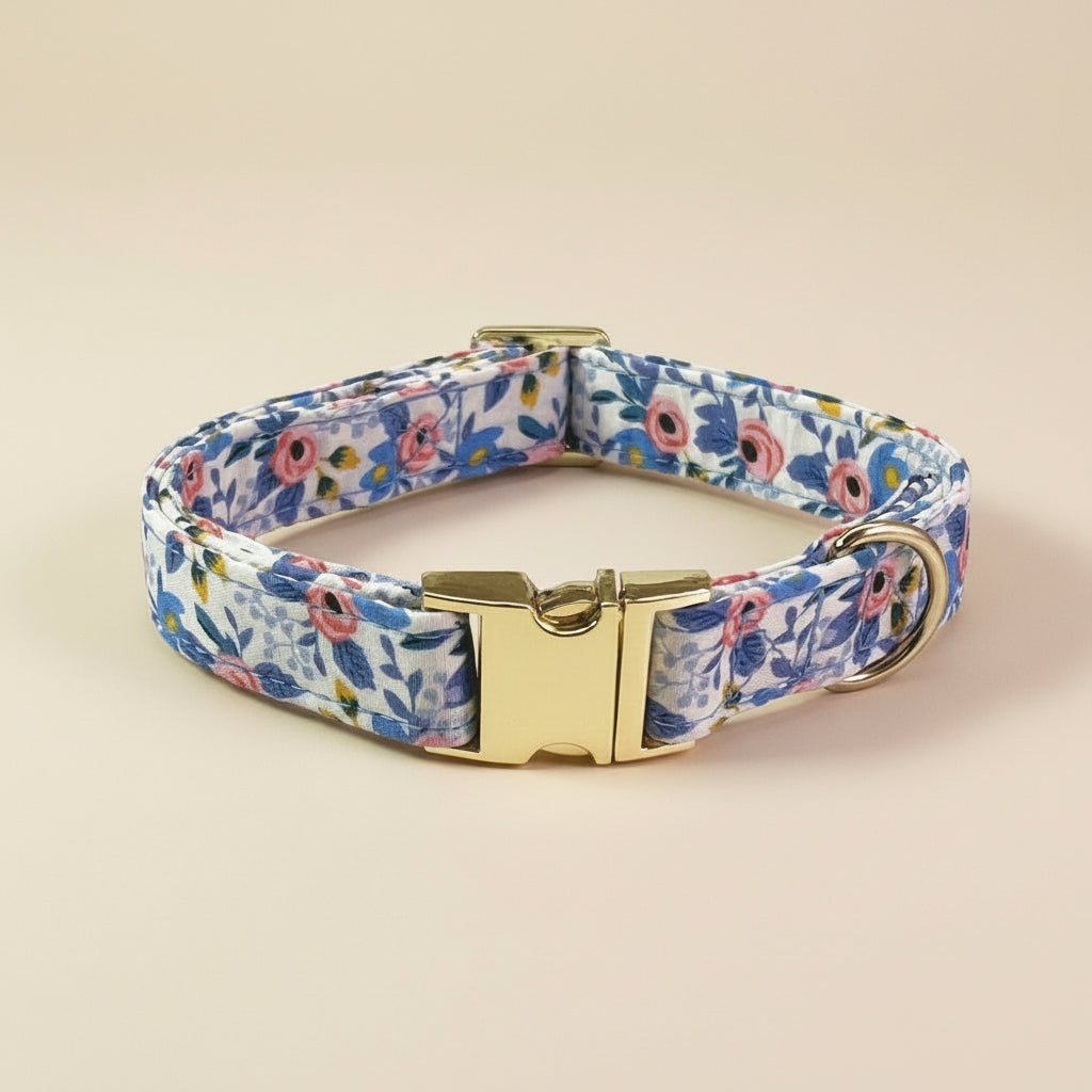 Pet Lettering Collar Metal Floral Collar Hand Holding Rope Medium Large Dog Leash