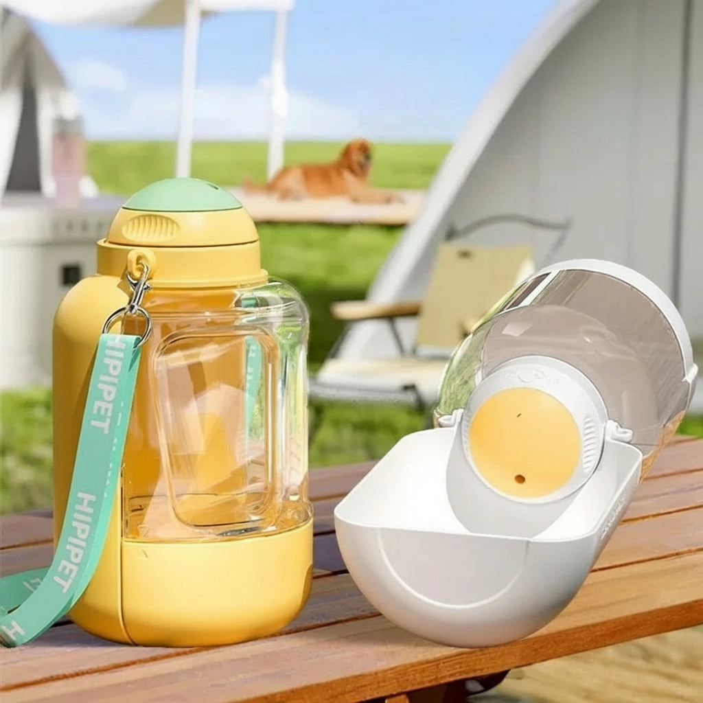 2-in-1 Portable Pet Water Bottle & Feeder