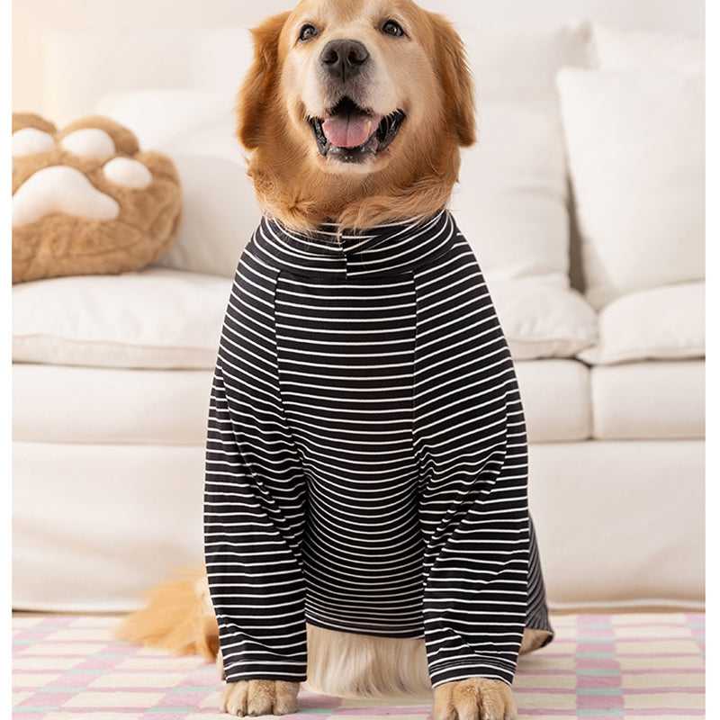 Striped Fleece Winter Shirt for Large Dogs