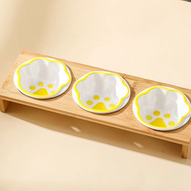 Elevated Bamboo & Ceramic Pet Bowl Set