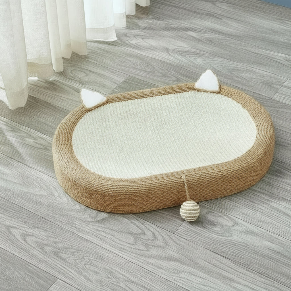 Handmade Oversized Sisal Cat Scratch Nest – 65CM Oval Lounge Bed