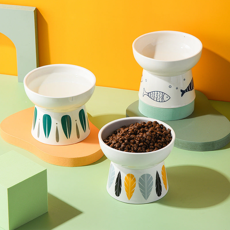 Elevated Ceramic Pet Bowl — Non-Slip Raised Design (400ml)