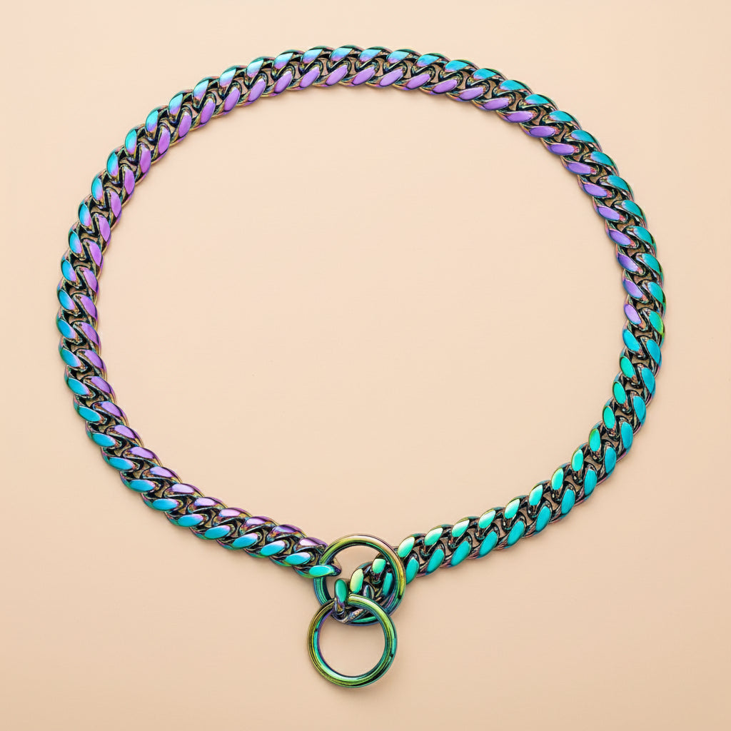 Stainless Steel Pet Collar — Premium Link Design