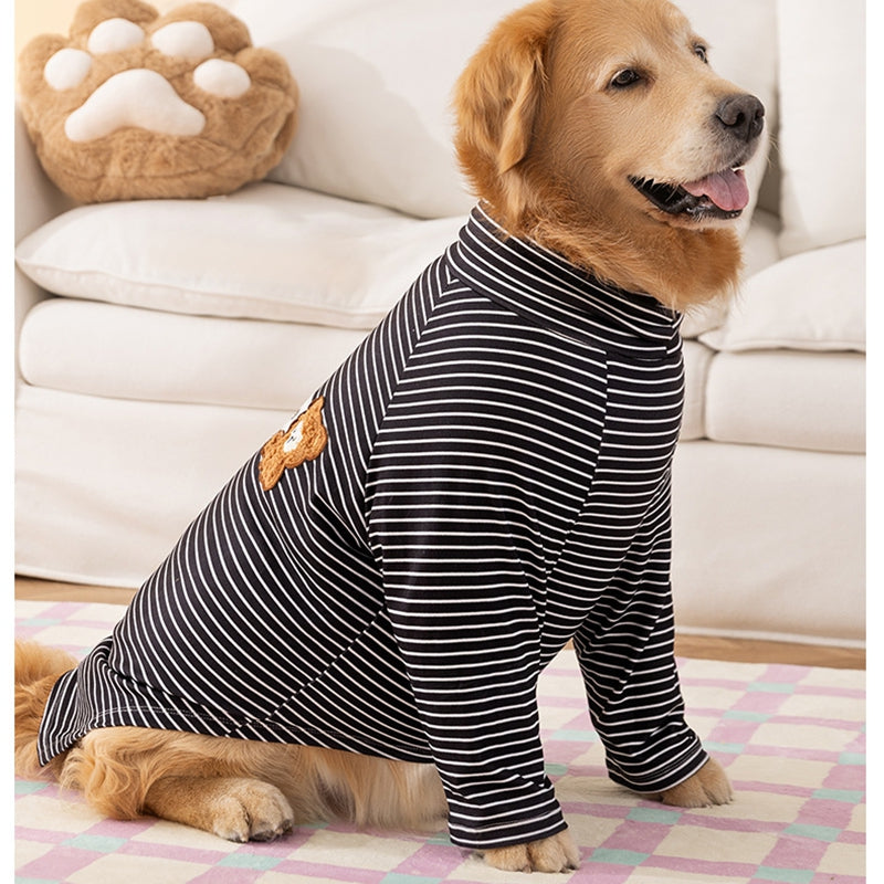 Striped Fleece Winter Shirt for Large Dogs