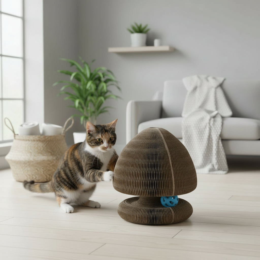 Foldable Organ Cat Scratch Toy with Bell