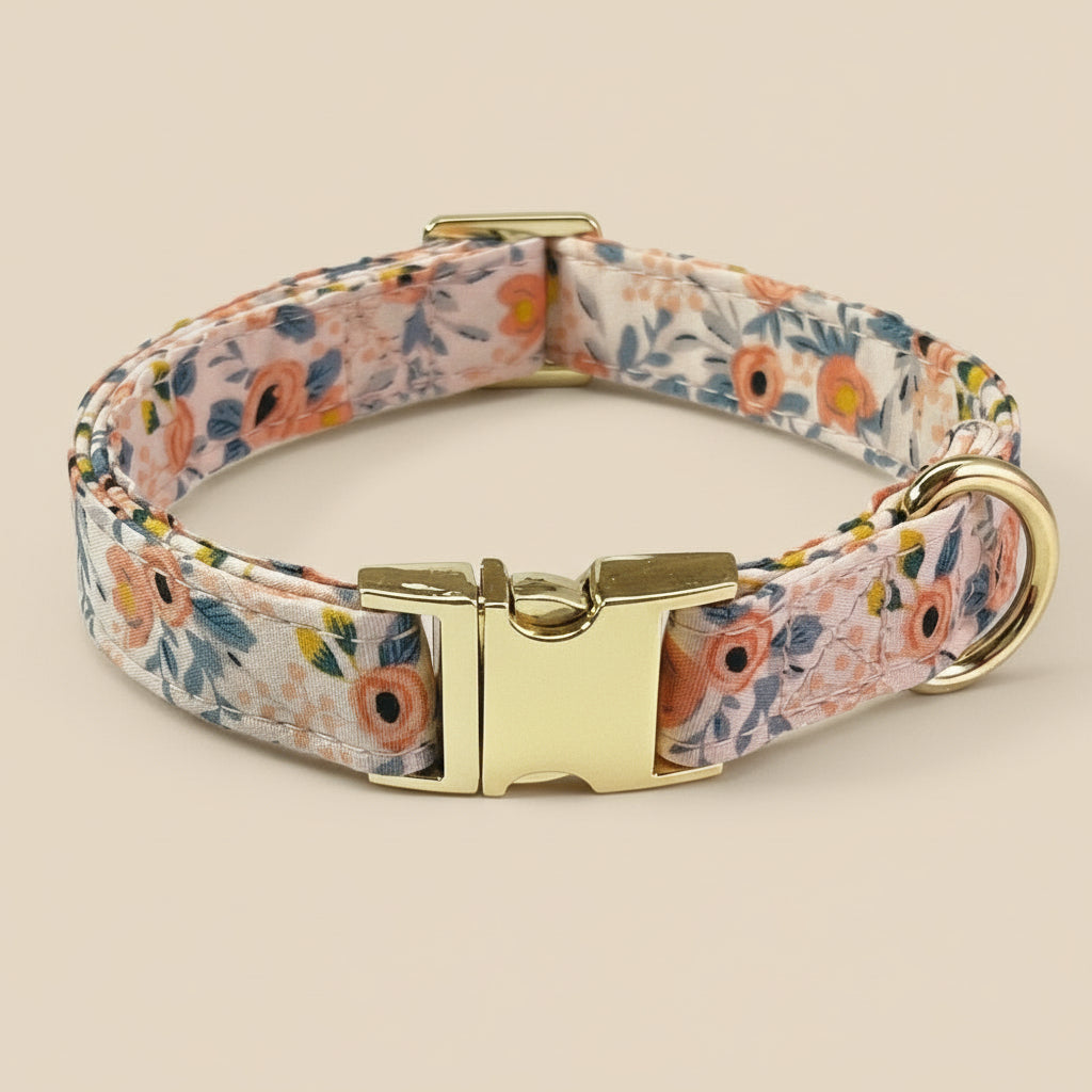 Pet Lettering Collar Metal Floral Collar Hand Holding Rope Medium Large Dog Leash
