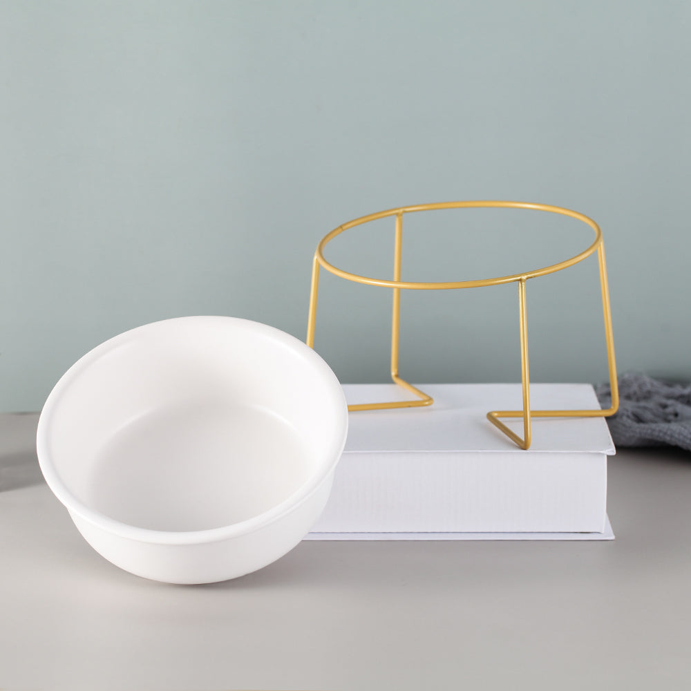 Elevated Cat Bowl – Tilted Ceramic Raised Feeder for Comfortable Eating
