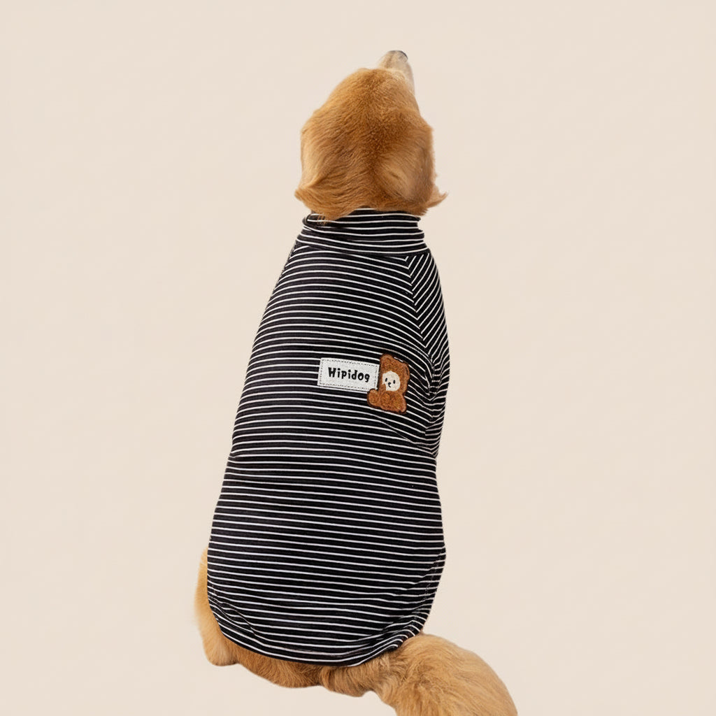 Striped Fleece Winter Shirt for Large Dogs