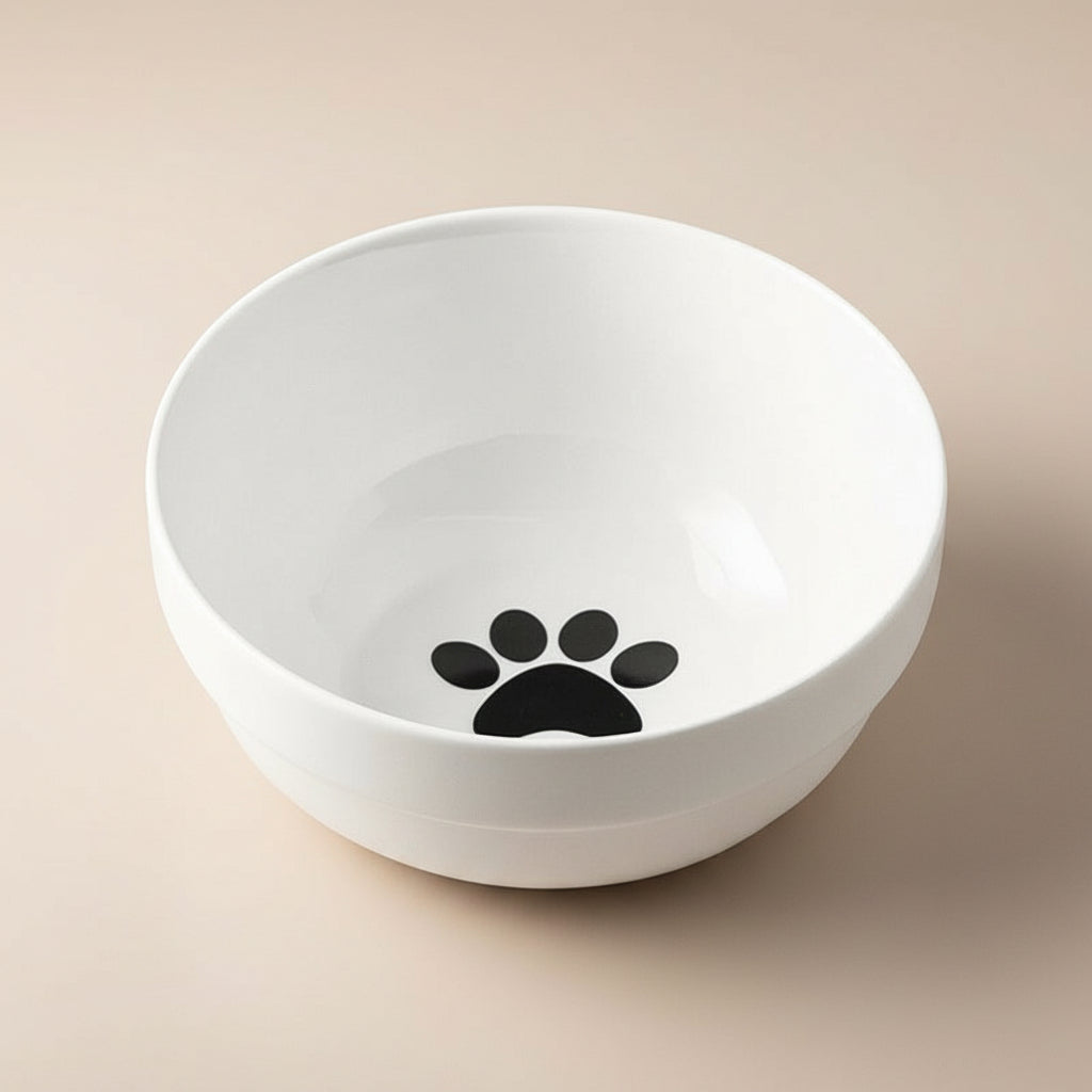 Ceramic Cat Bowl with Elevated Stand – Spill-Resistant Feeding Dish